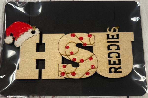 HSU Santa Hat Wooden Ornament; $19.99