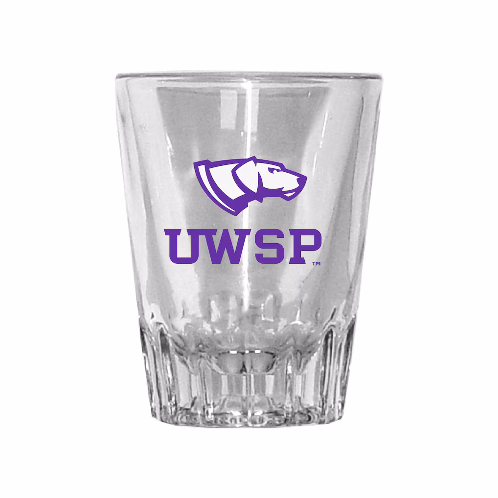 Product image 1 of 1 for University of Wisconsin Stevens Point 2 oz Fluted Shot Glass, Clear