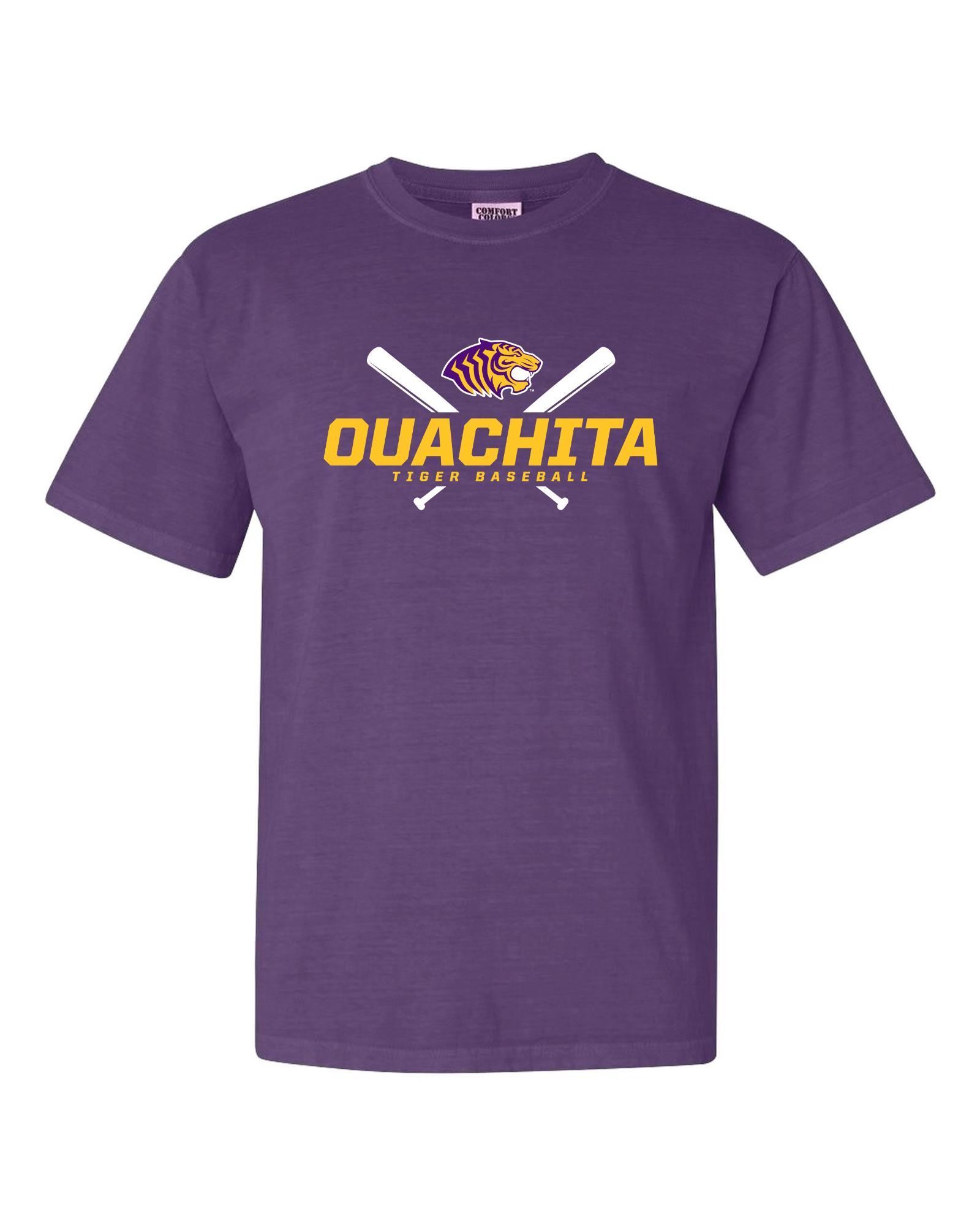image of: Ouachita Tiger Baseball Comfort Colors Short Sleeve Tee