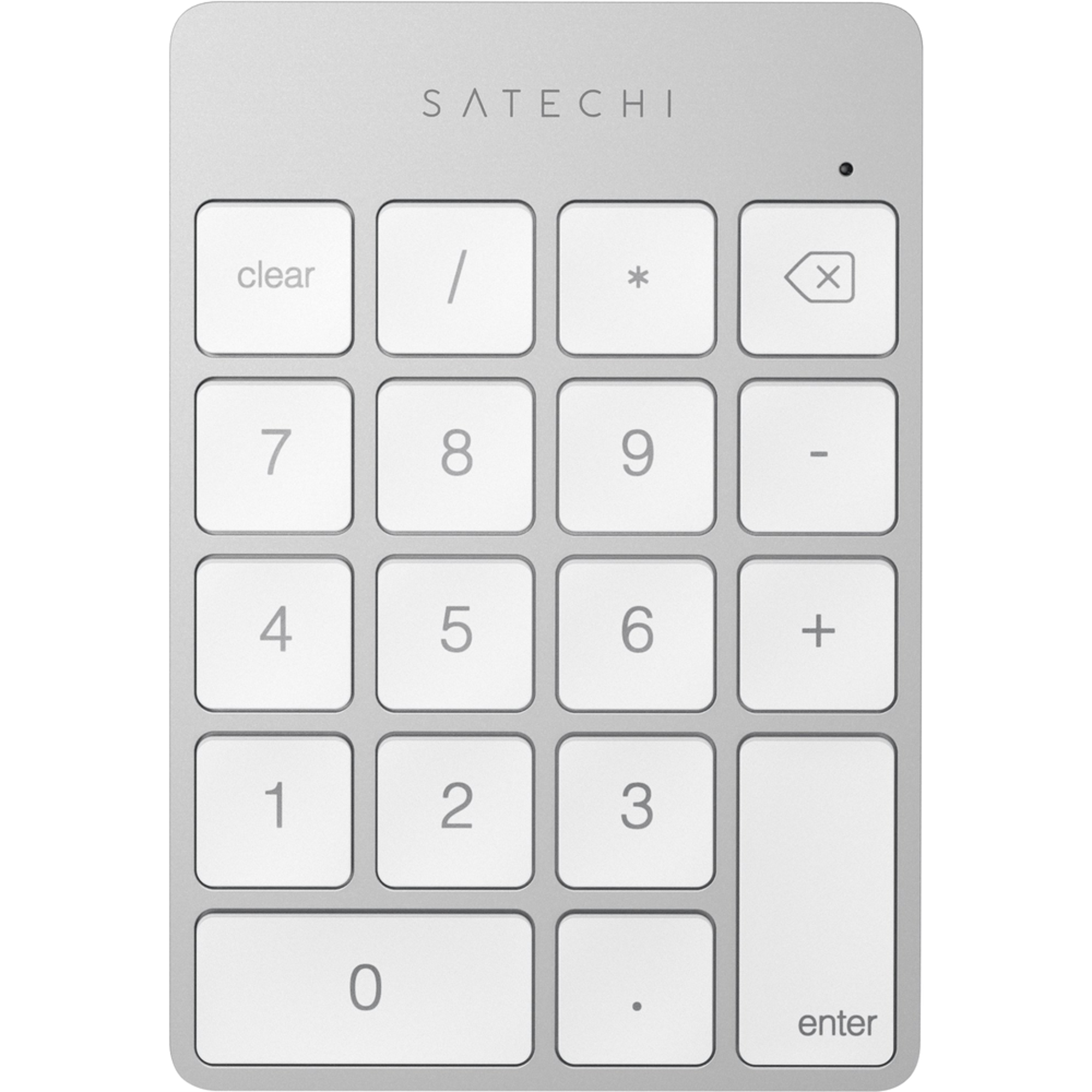 image of: SATECHI ALUMINUM SLIM RECHARGEABLE BLUETOOTH KEYPAD