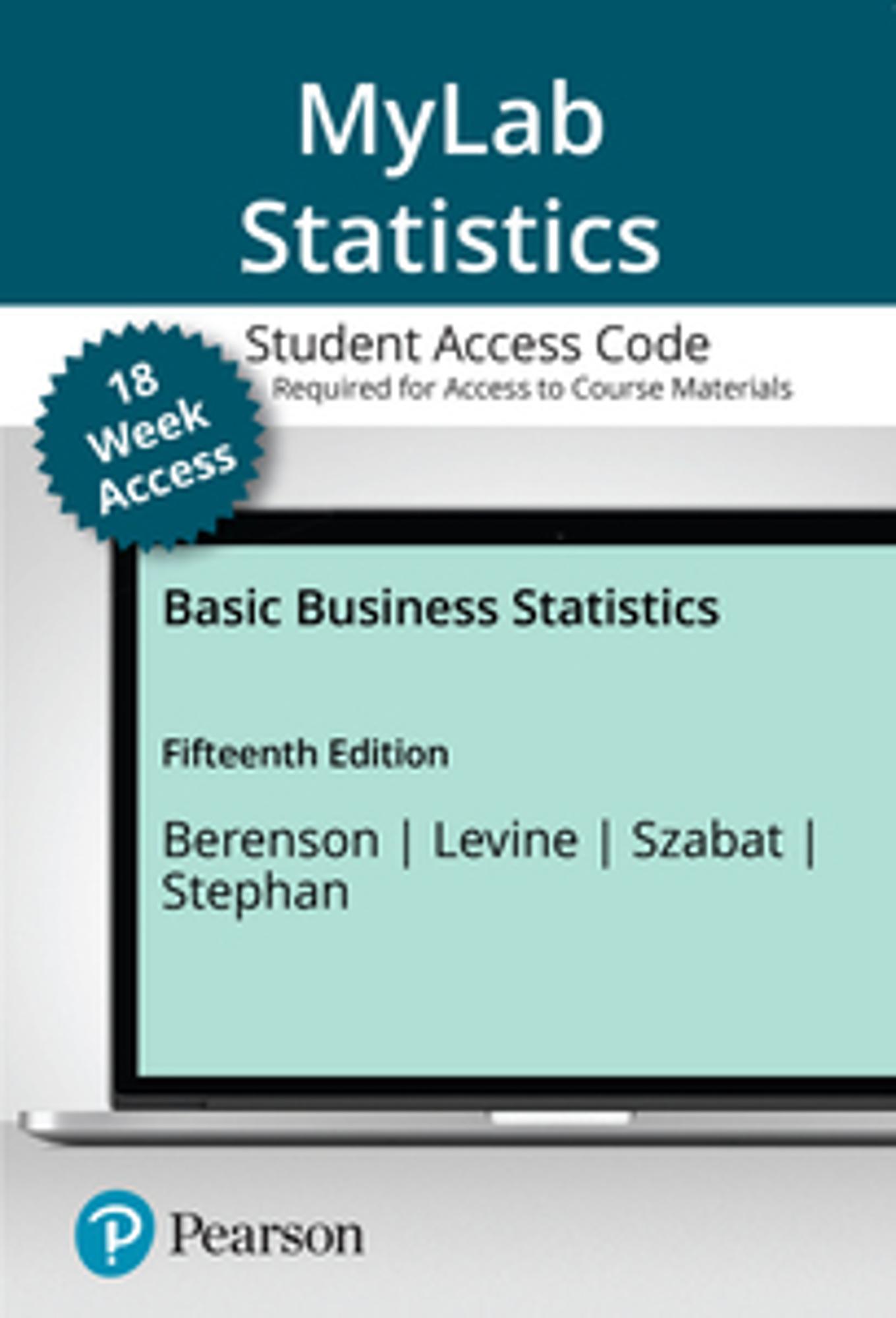 Cover image for MyLab Statistics with Pearson eText (up to 18-weeks) Access Code for Basic Business Statistics
