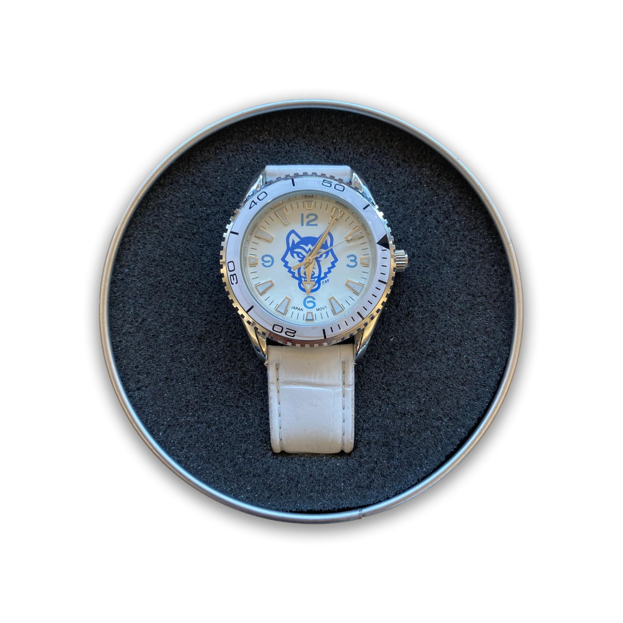image of: WOLF HEAD LOGO LIBERTY SCHOOL WATCH (WHITE)