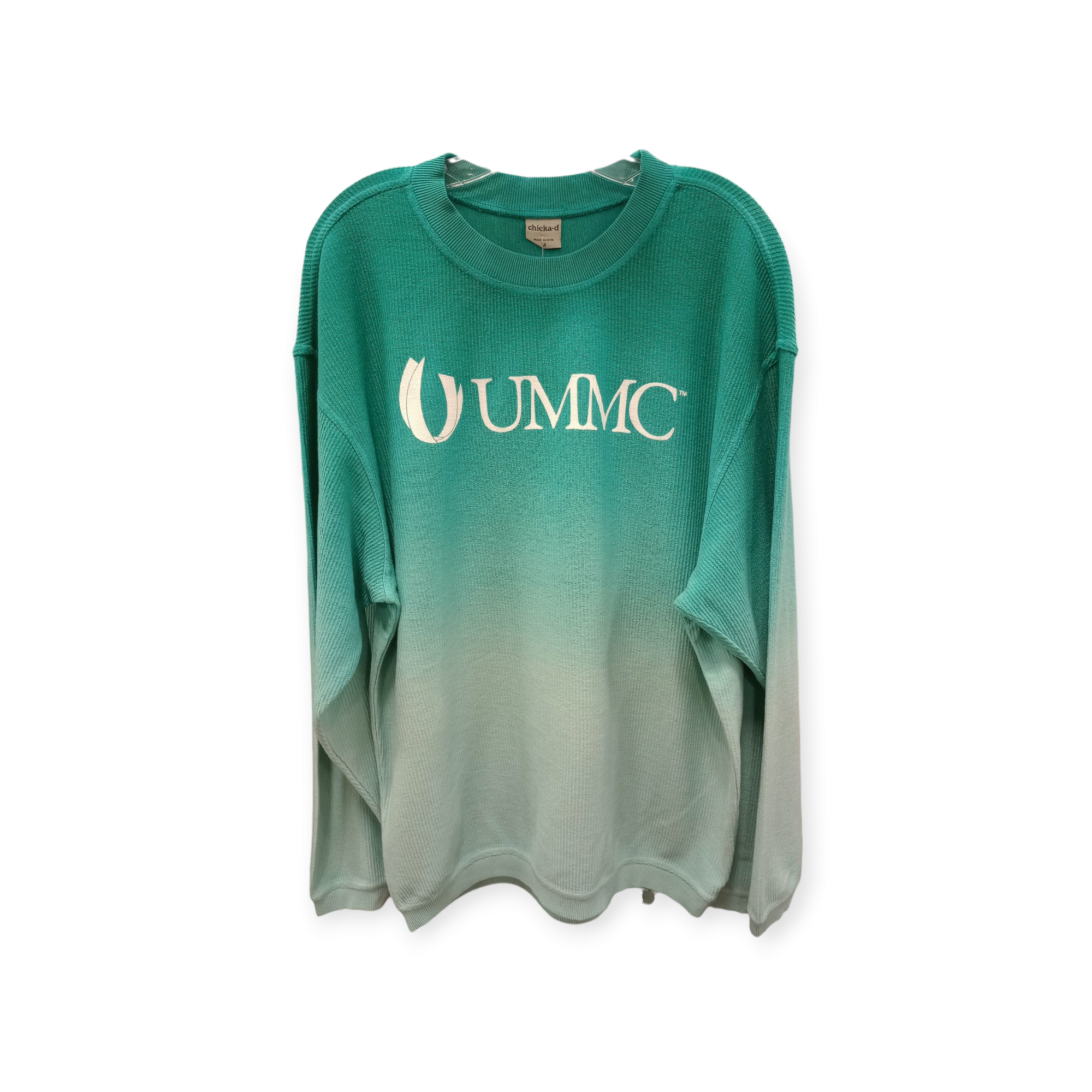 image of: Teal Corded Dip-Dye Sweatshirt