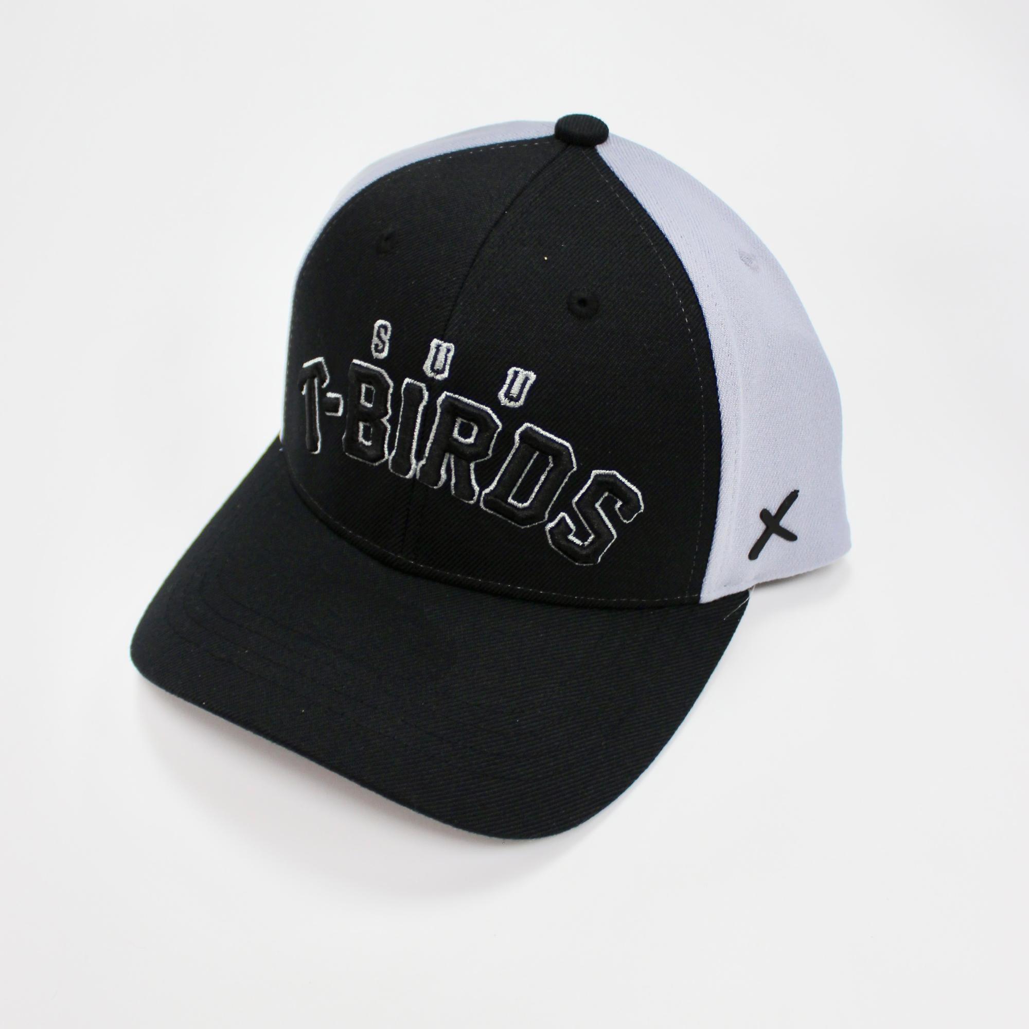 image of: CAPX HAT FITTED PRO BLEND BLACK/GRAY SUU T-BIRDS