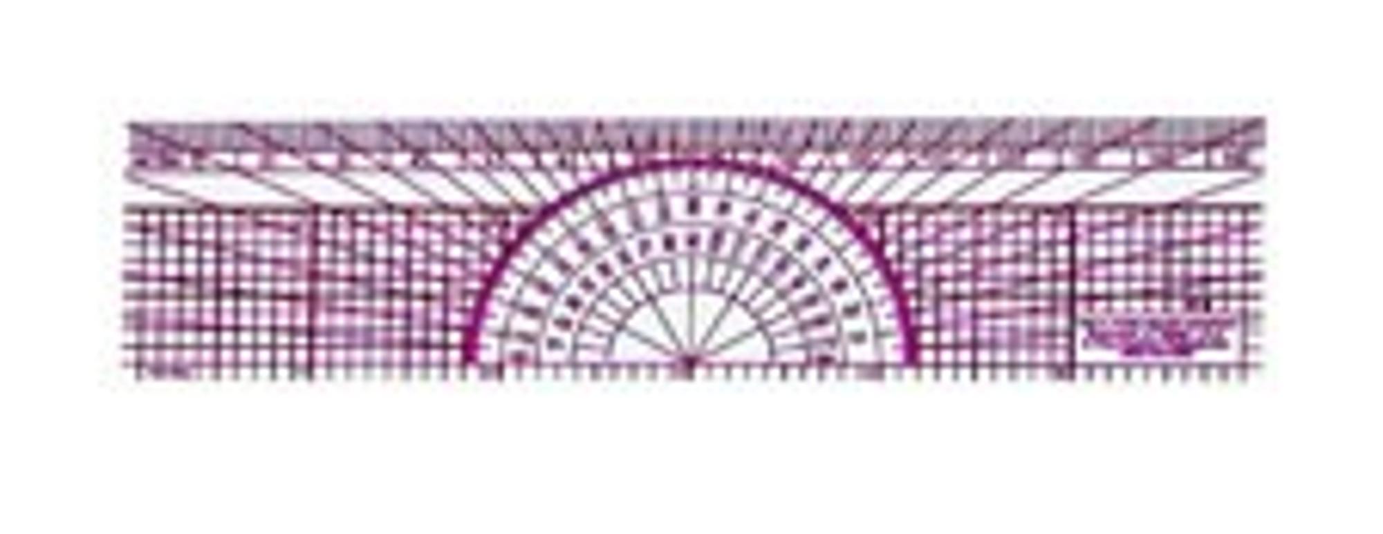 image of: CTHRU Protractor Ruler, 1-1/2" x 6" 10th