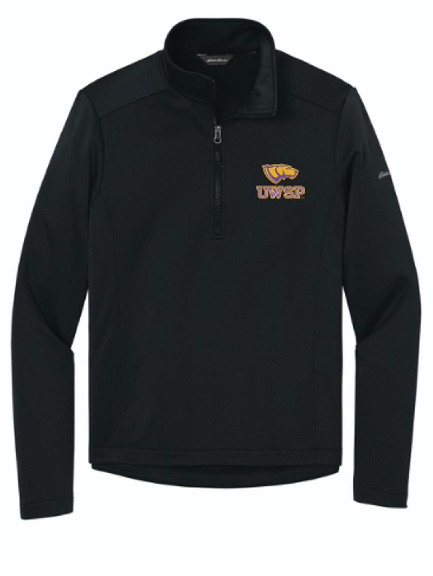 Product image 1 of 1 for UWSP Pointer Embroidered Smooth Mid Layer Fleece 1/2 Zip, Black