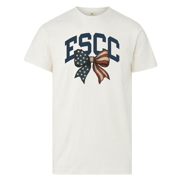 ESCC American Flag Bow Everest Sustainable Tee; $21.99