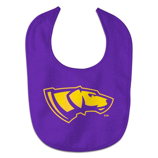 UWSP Dog Head All Pro Baby Bib, Purple; $17.98