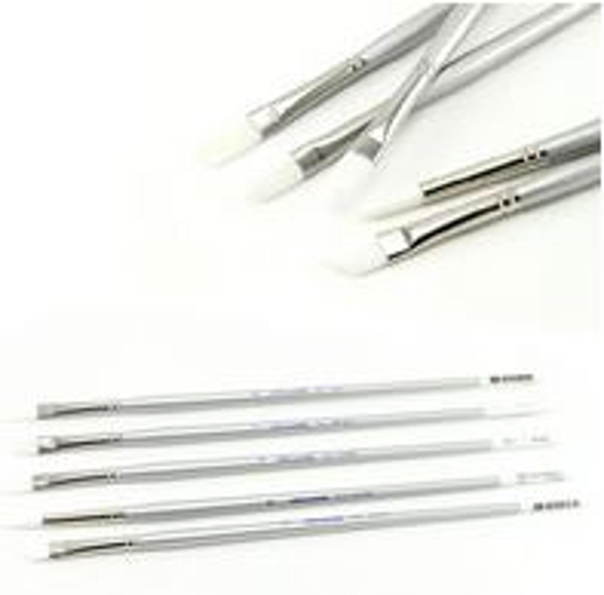 image of: Silverwhite White Taklon Long Handle Brushes