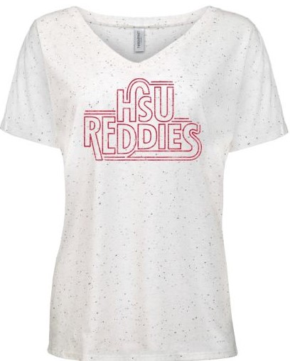 image of: HSU Reddies Tri-Blend Fleck V-Neck Short Sleeve