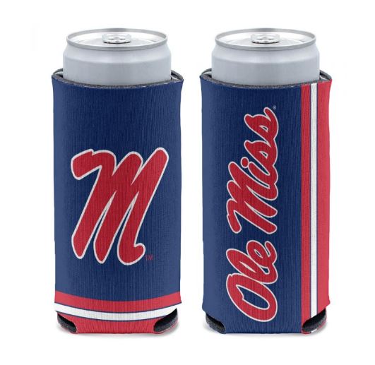 image of: Ole Miss Stripes Slim Can Cooler