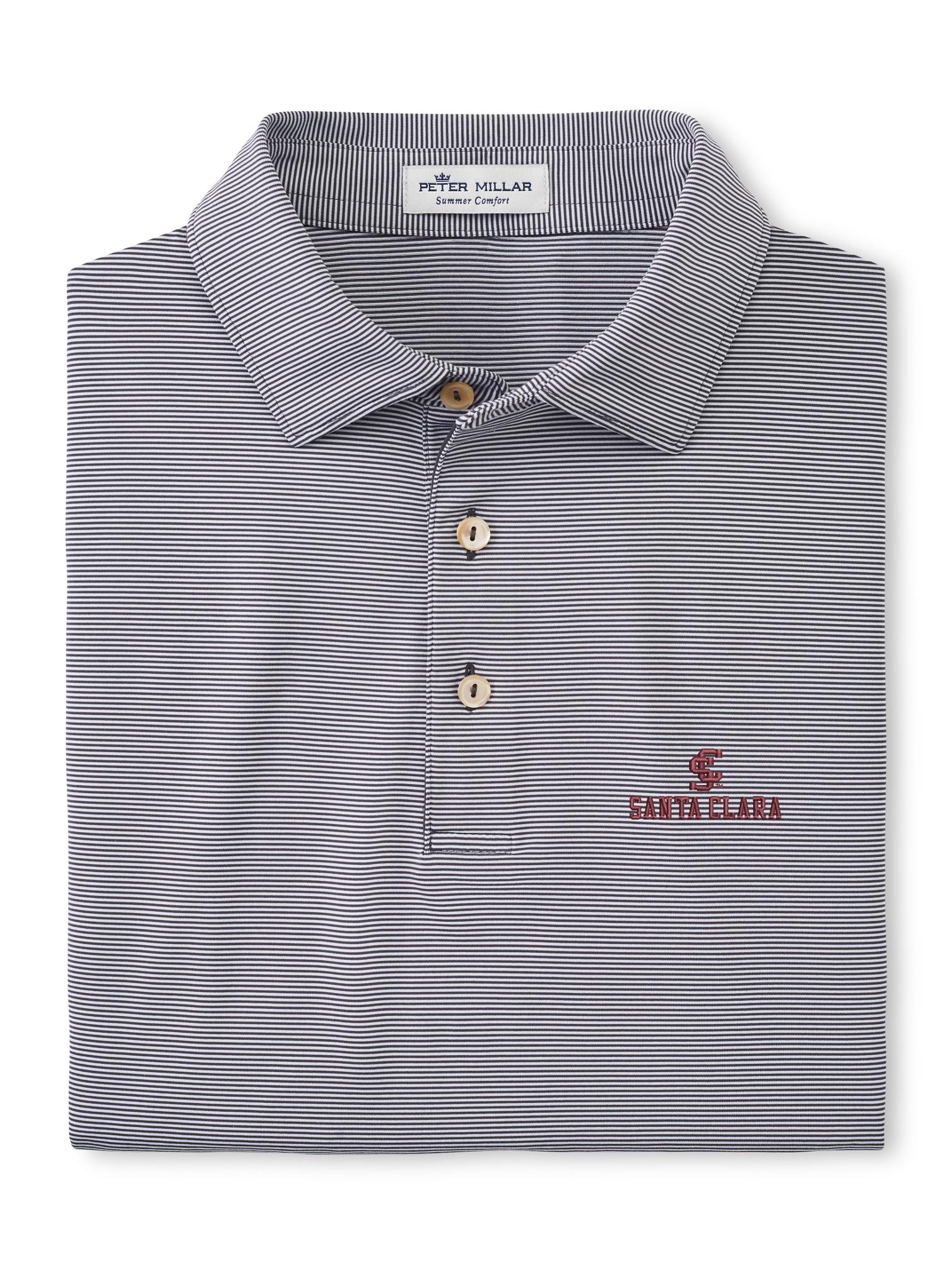 image of: Santa Clara Broncos Peter Millar Jubilee Stripe Polo, Iron