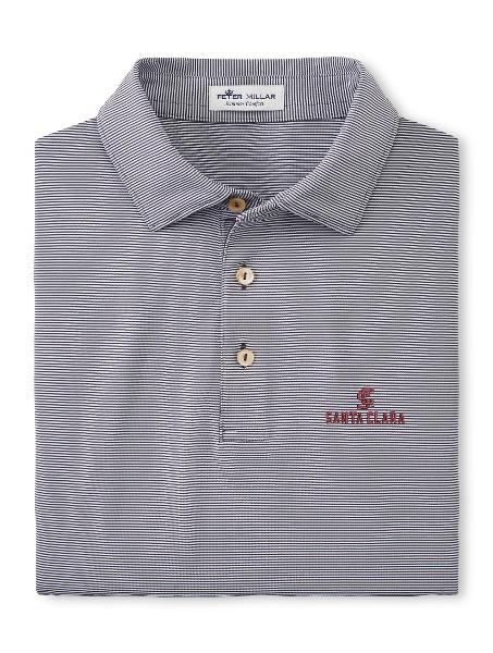 Santa Clara Broncos Peter Millar Jubilee Stripe Polo, Iron; $150.00