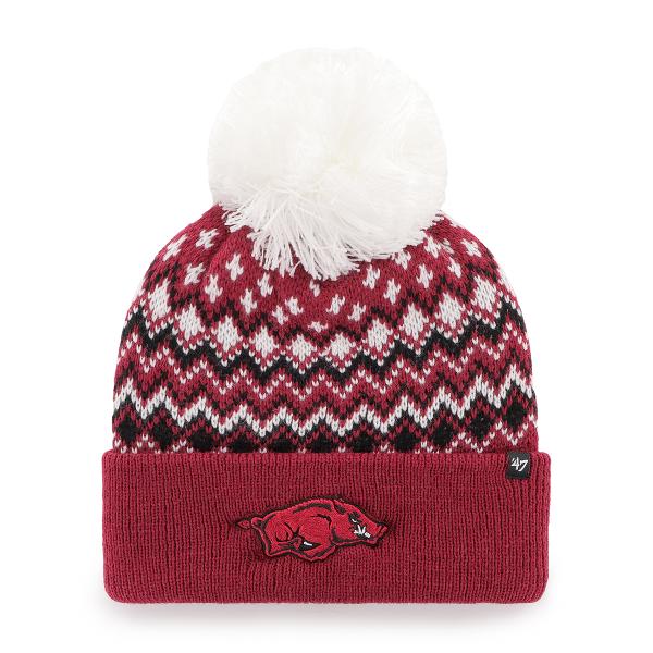 Arkansas Razorbacks '47 Brand Elsa Cuff Knit Pom Beanie; $32.00