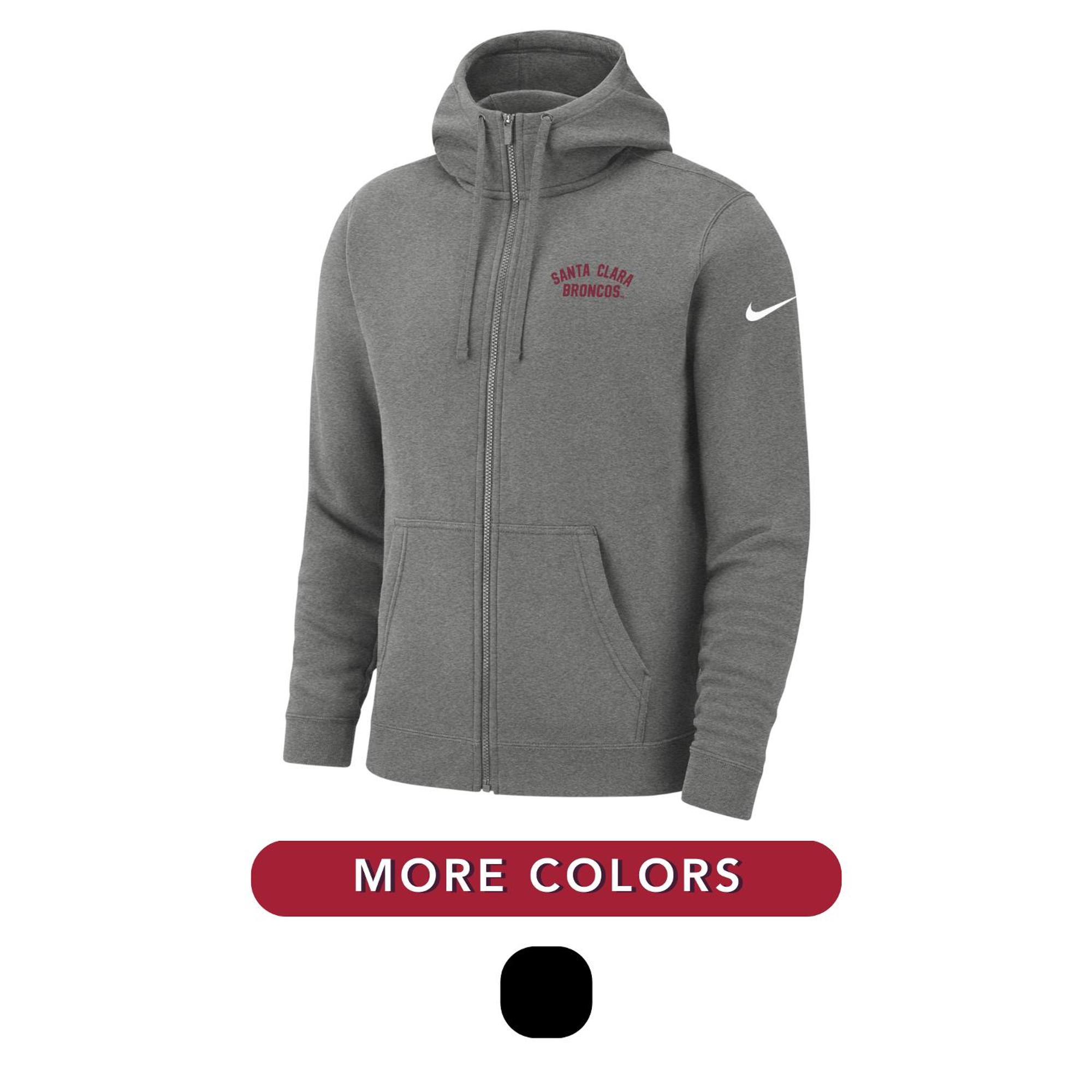 Product image 1 of 1 for Santa Clara Broncos Nike Club Fleece Full Zip Hoodie