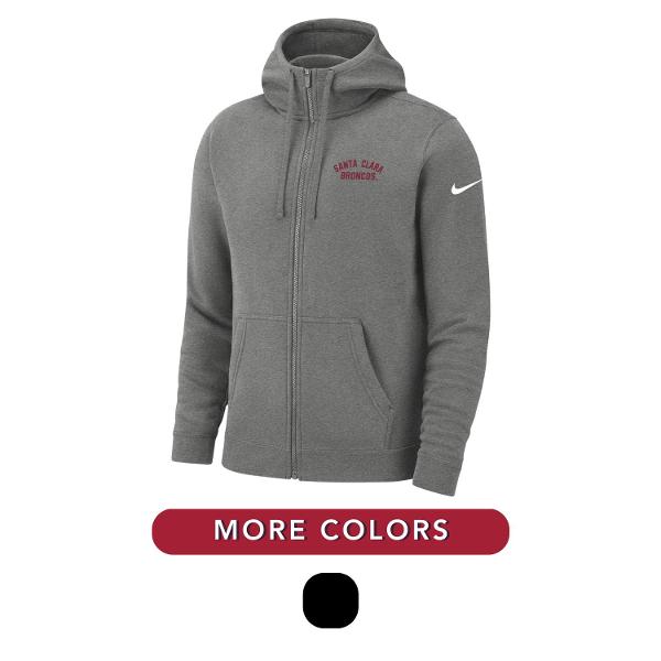 Santa Clara Broncos Nike Club Fleece Full Zip Hoodie; $95.00