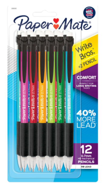 Paper Mate Write Bros. Comfort Grip .7mm Mechanical Pencil, 12 Pack; $6.98