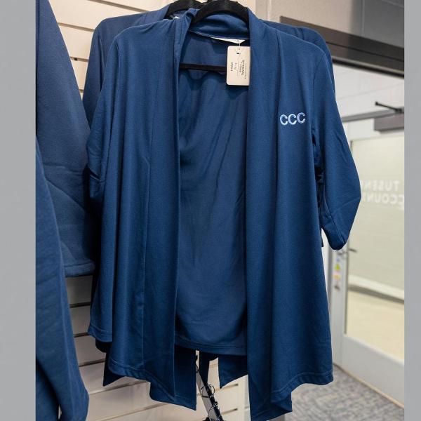 Blue cardigan CCC; $45.99
