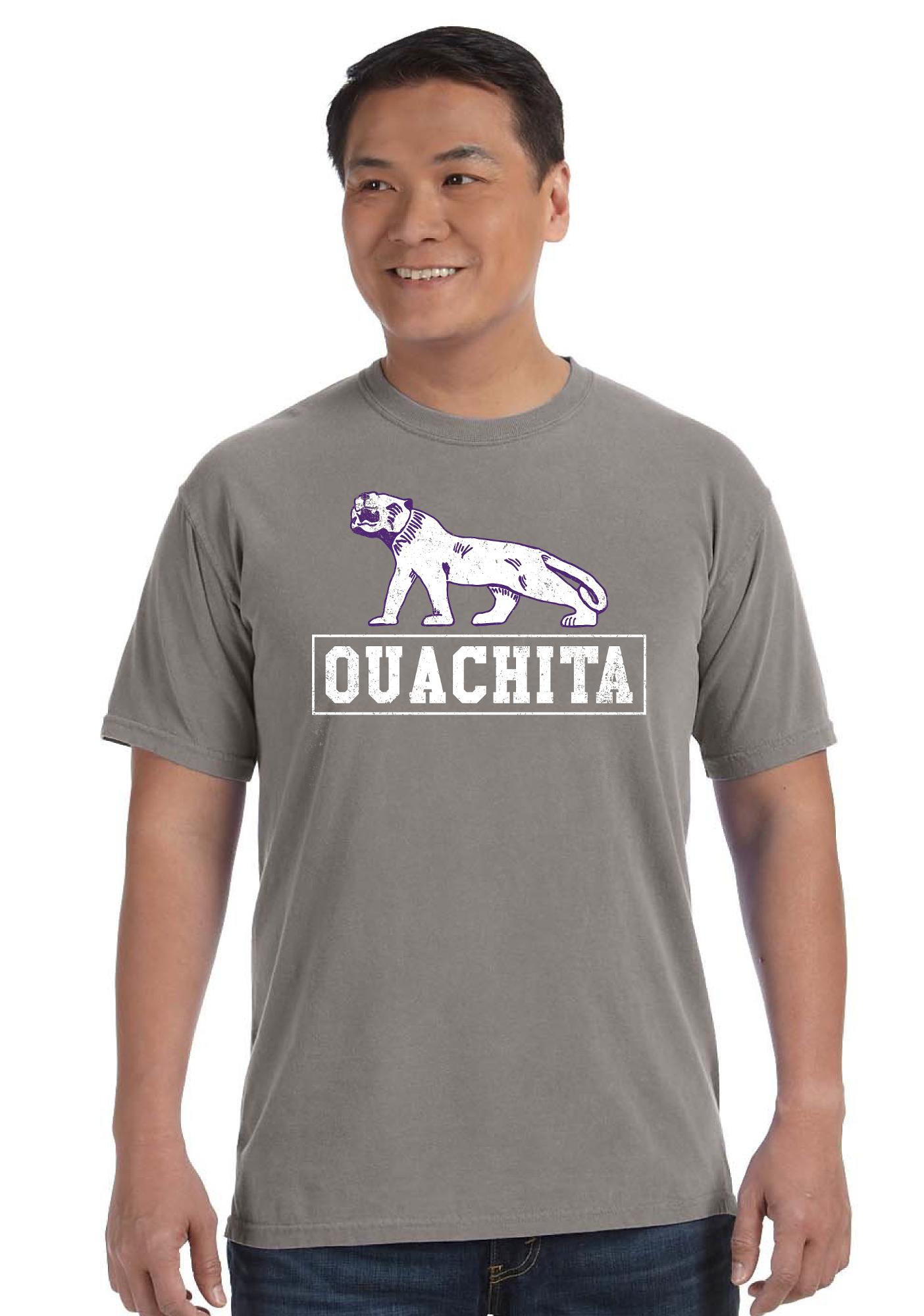 image of: Ouachita Tiger Statue Short Sleeve Tshirt
