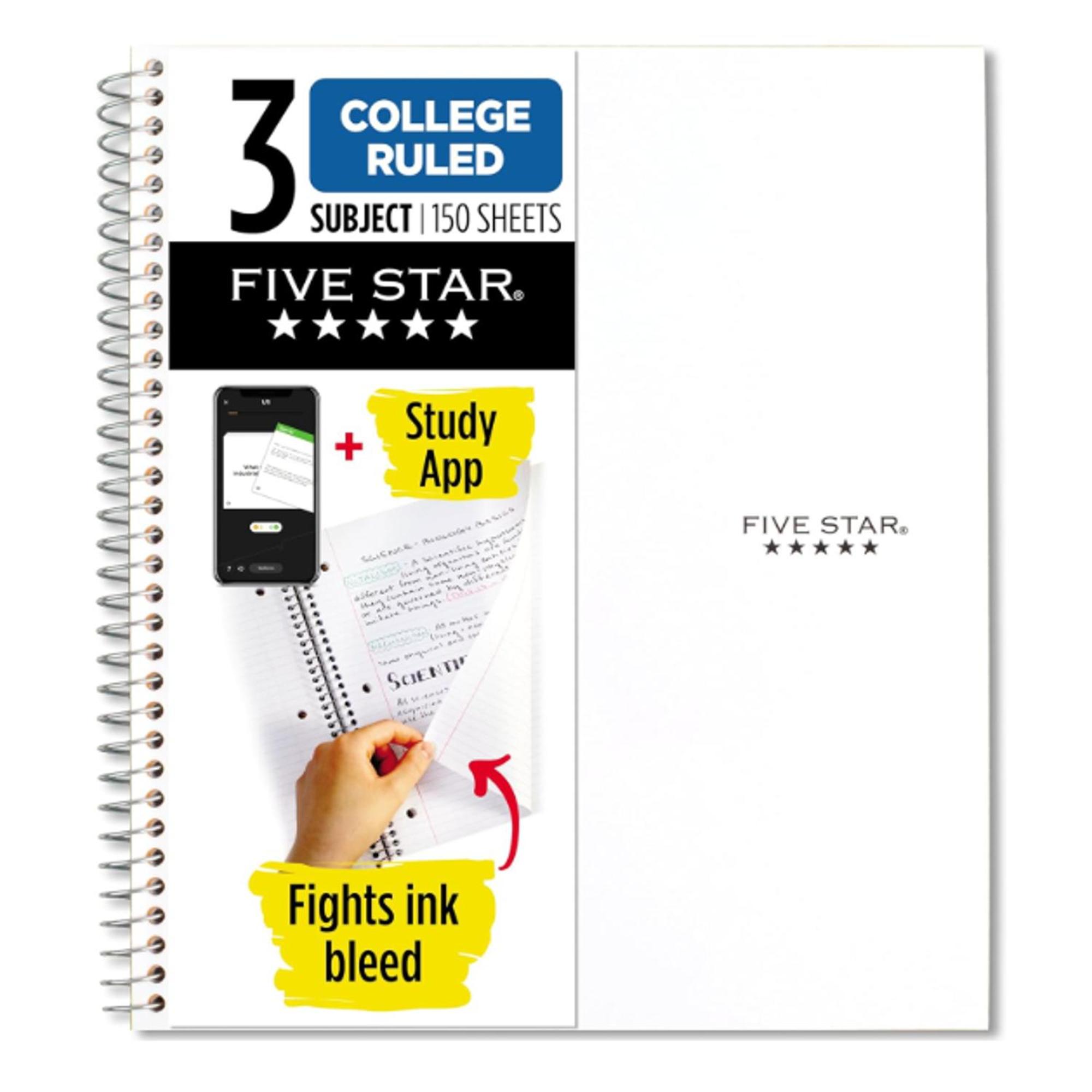 Product image 1 of 1 for Five Star 3-Subject College Ruled Spiral Notebook