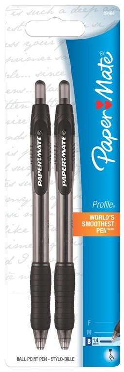 Product image 1 of 1 for Profile Retractable Ballpoint Pen Black 1.4mm 2 Pk BP