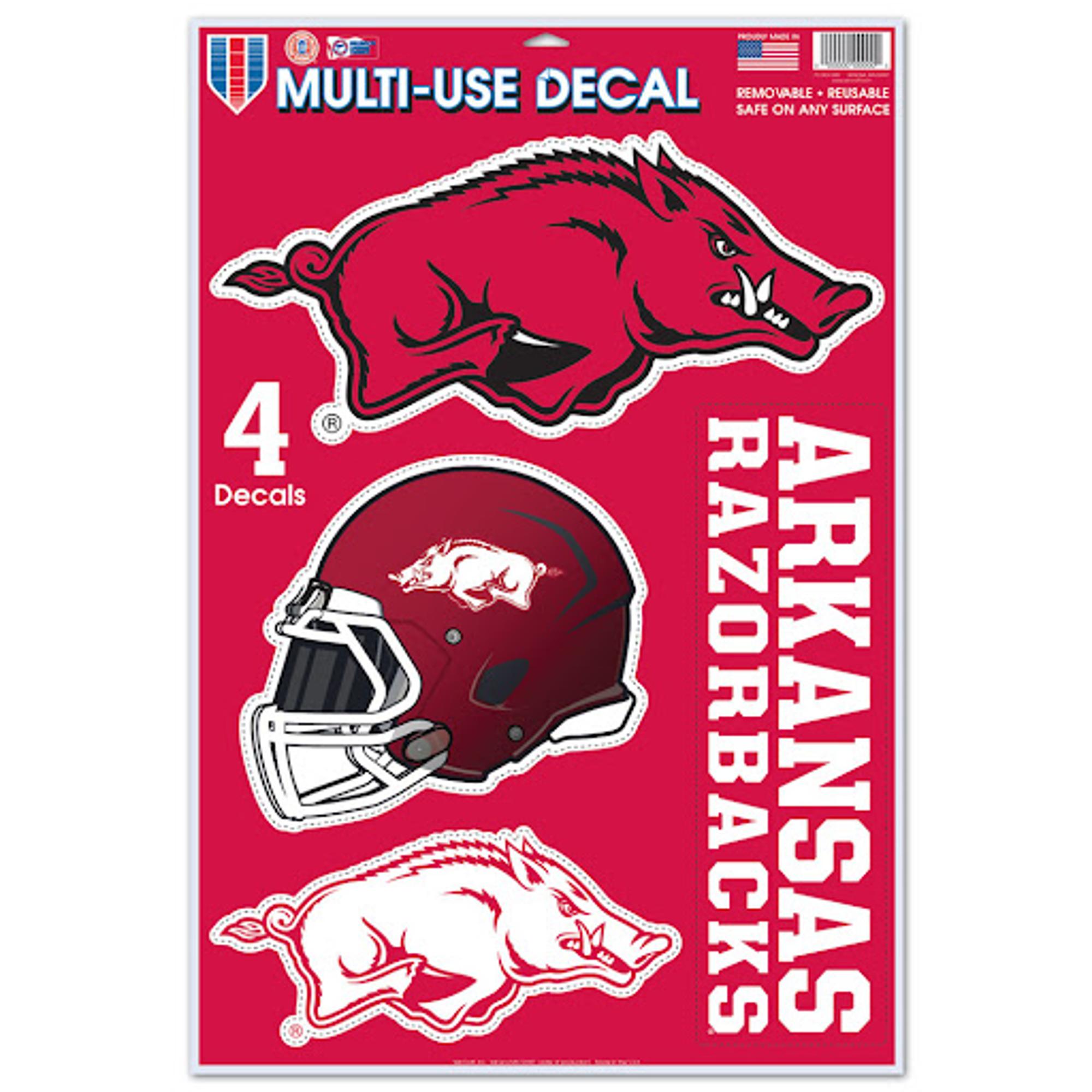 Arkansas Razorbacks Multi Use Decal 4 Pack Campus Bookstore Fayetteville