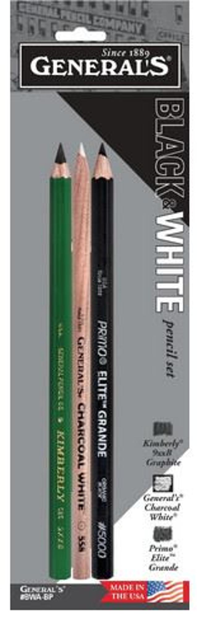 image of: Generals Black and White Pencil Set/3