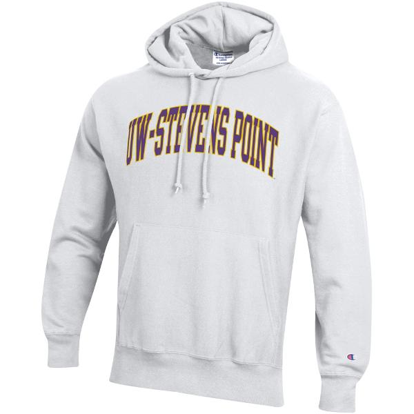 UW-Stevens Point Champion Reverse Weave Hoodie, White; $89.98