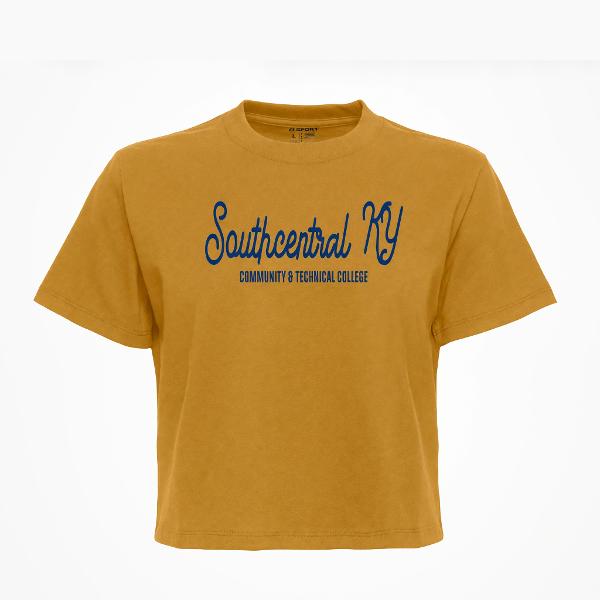 KSCKY SS CROP GOLD LOGO; $29.99
