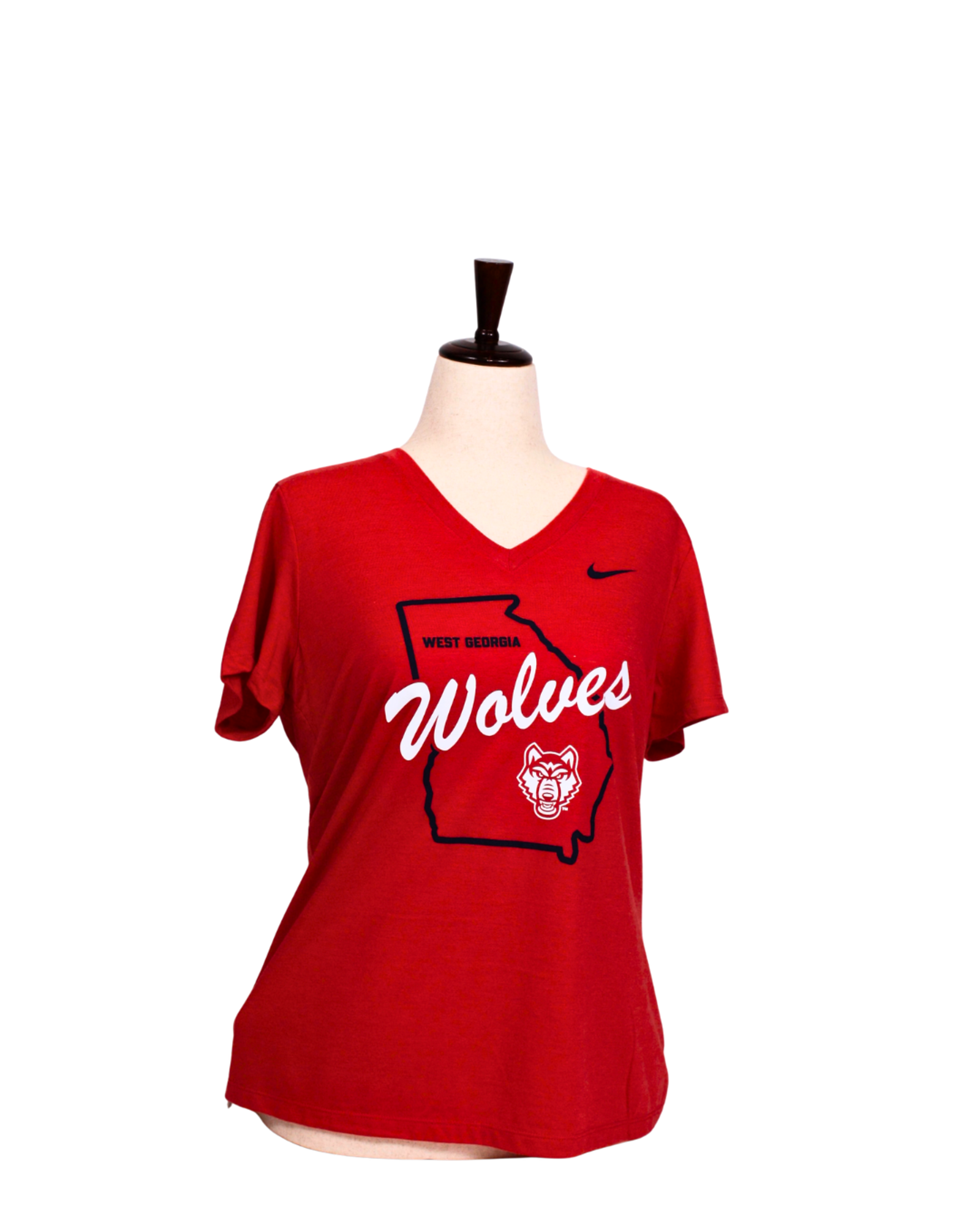 image of: WEST GA STATE OUTLINE NIKE TRI-BLEND SS MID-V