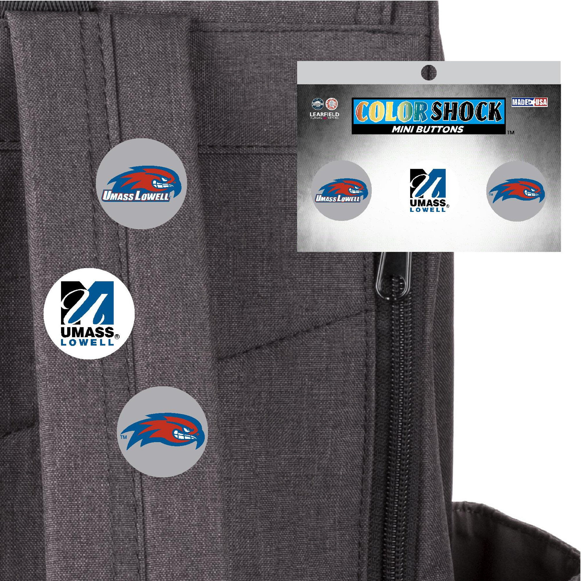 image of: Umass Lowell Mini Buttons