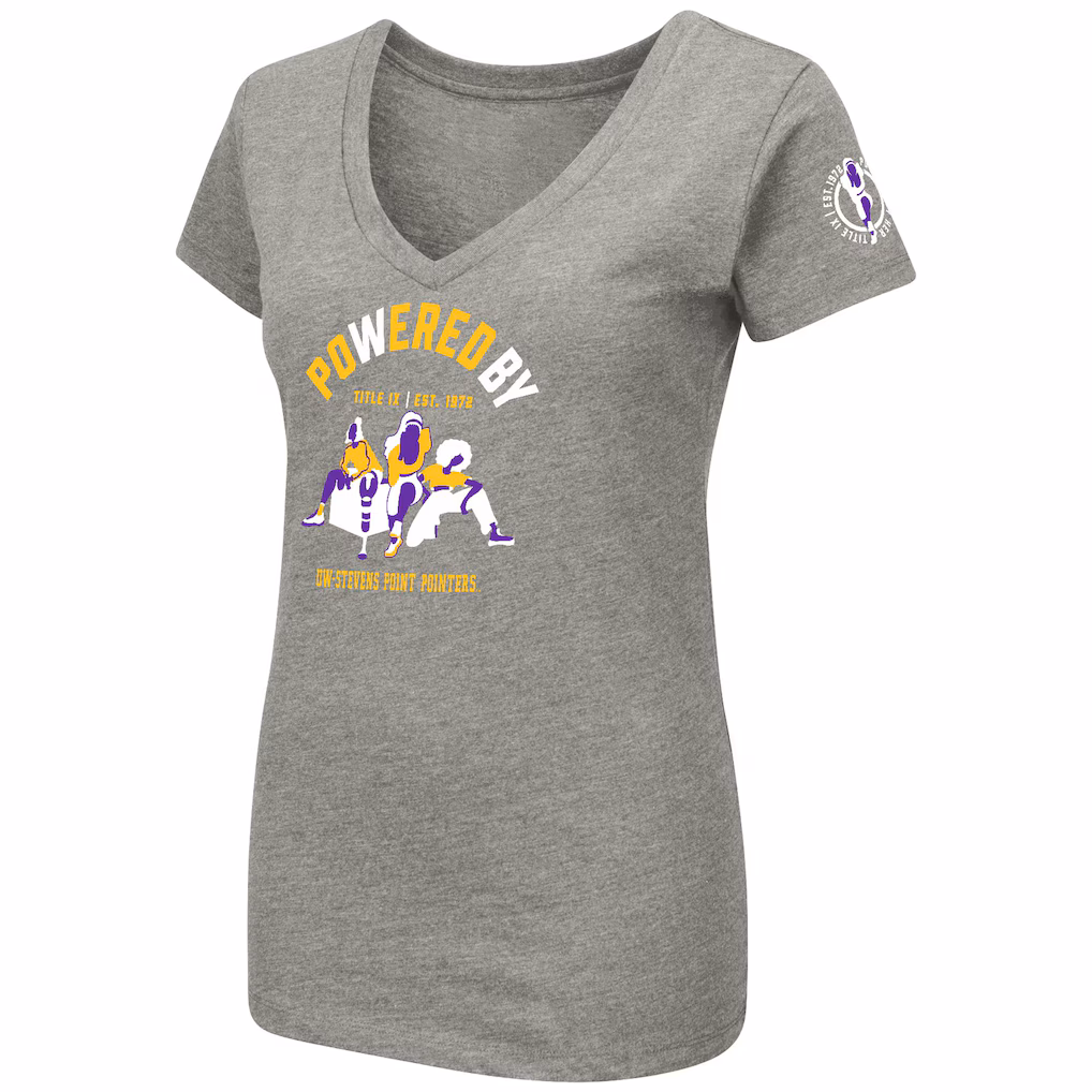 Product image 1 of 1 for University of Wisconsin Stevens Point Women's Playbook Short Sleeve V-Neck Title IX, Royal Blue