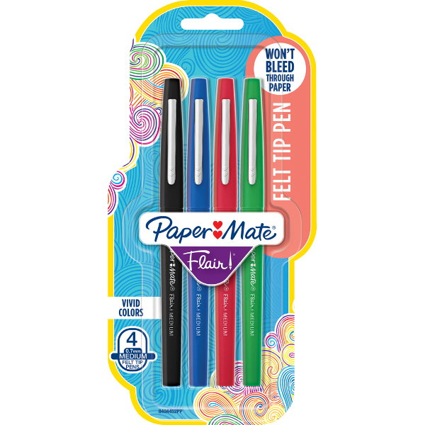 Paper Mate Flair Marker - Asst Medium 4Pk BP; $10.99