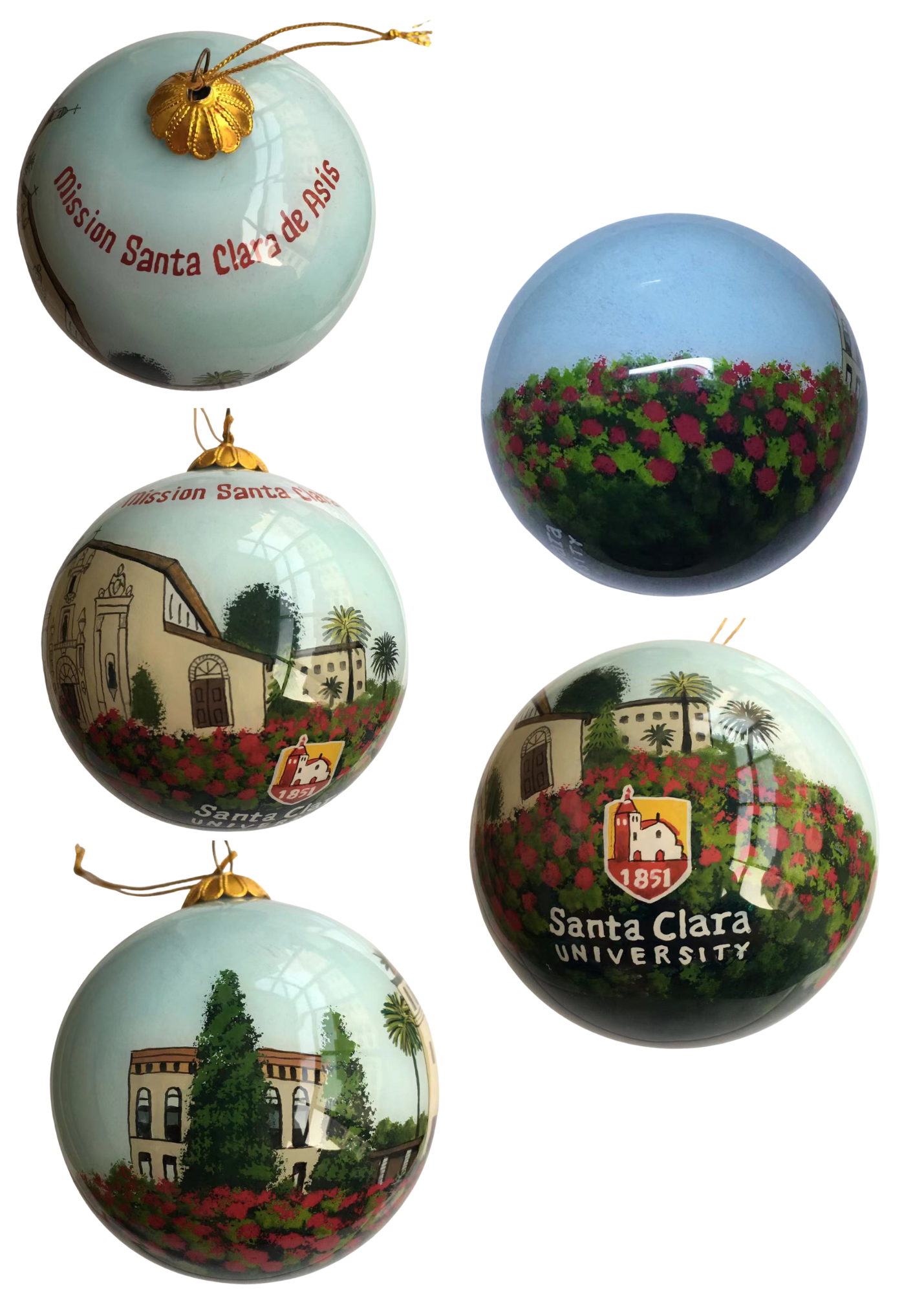 image of: Mission Church Hand Painted Ornament