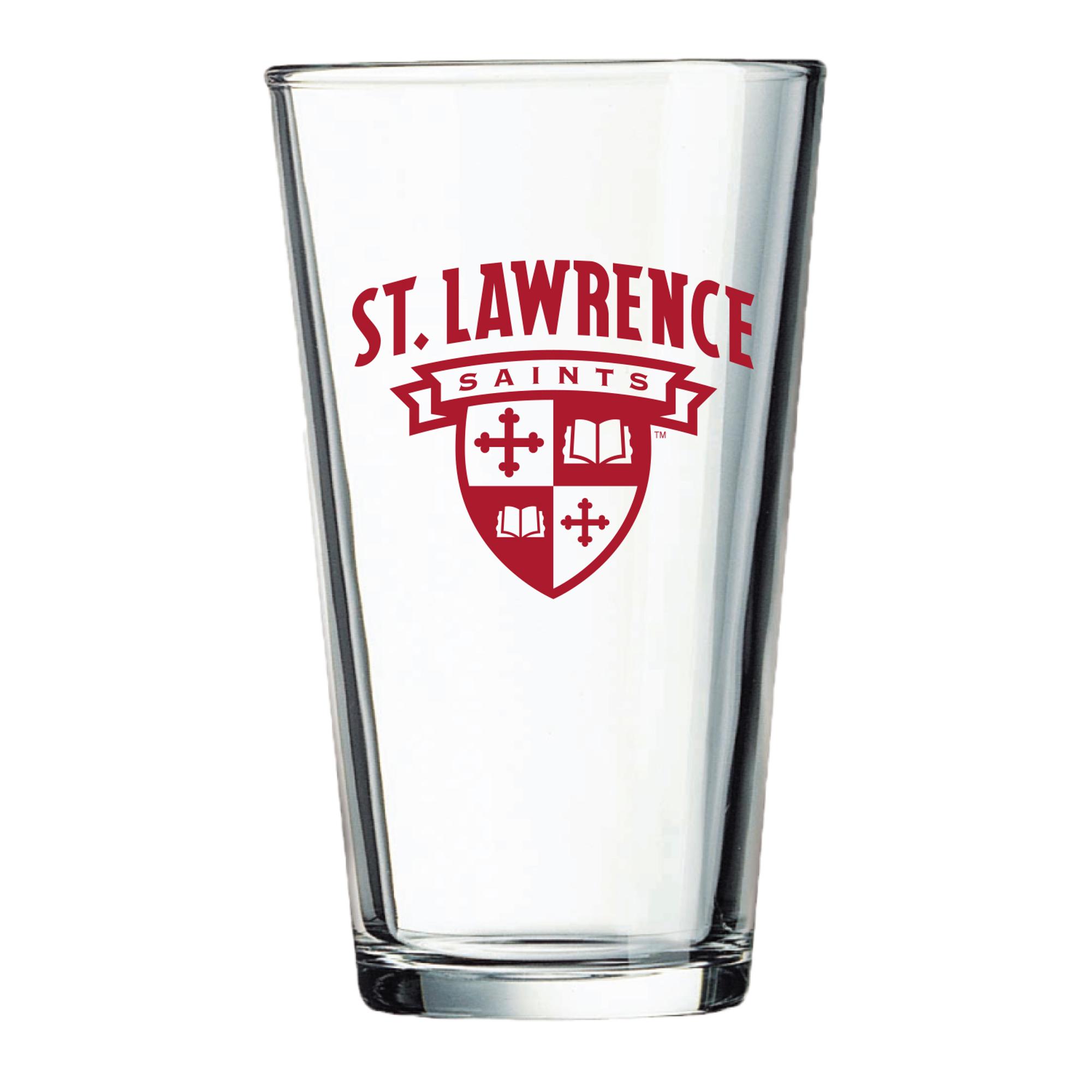 image of: St. Lawrence Pint Glass with Red Shield Logo