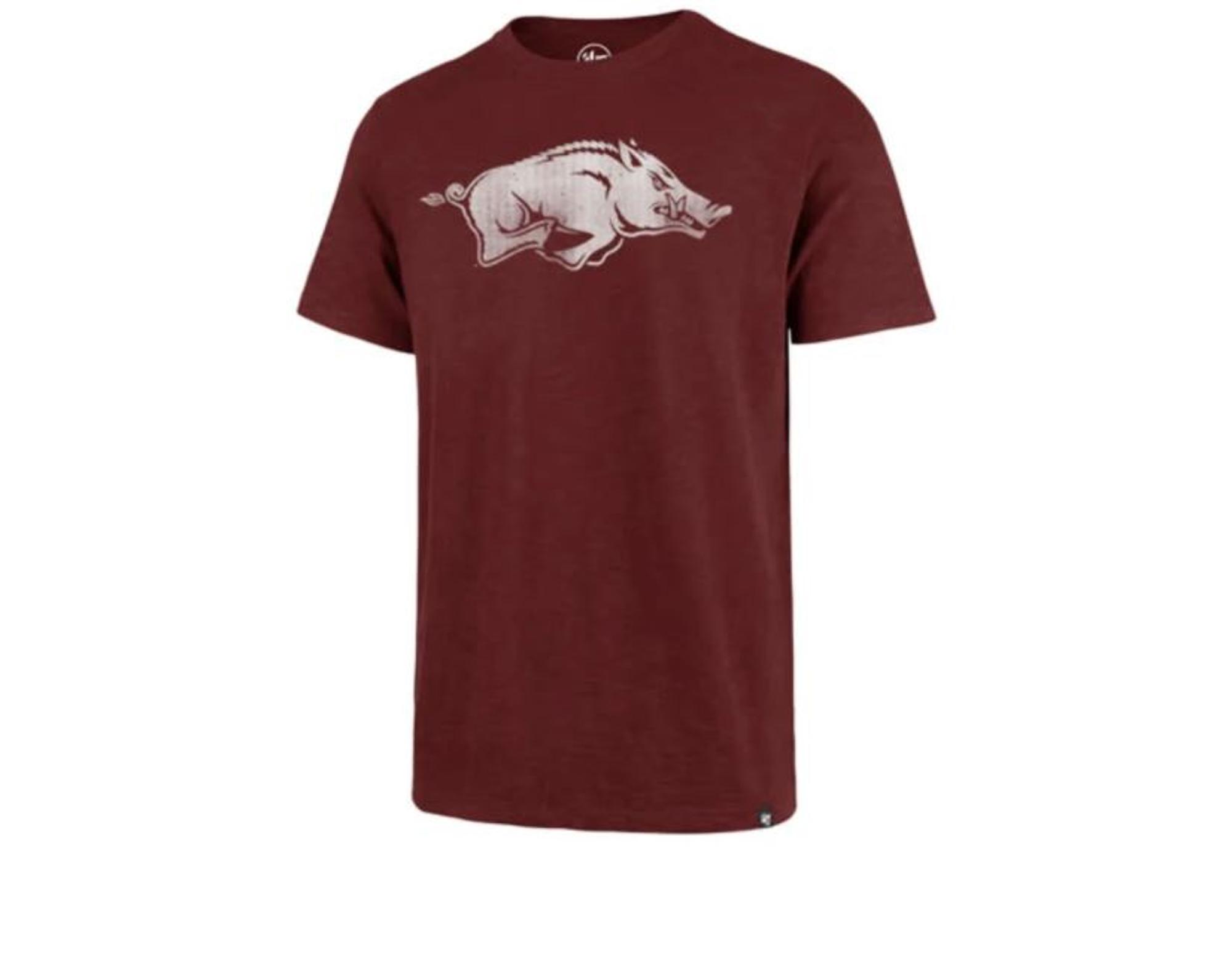 image of: Arkansas Razorbacks '47 Brand Men's Grit Scrum Short Sleeve Tee - Cardinal