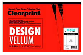 Product image 1 of 1 for Clearprint 1000H Design Vellum Pad, 16 lb., 100% Cotton, 11 x 17 Inches, 50 Sheets