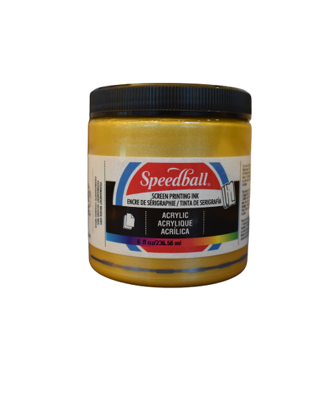 SPEEDBALL ACRYLIC SCREEN PRINTING INK GOLD 8 OZ; $16.99
