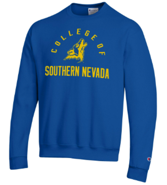 CSN CREW SWEAT ARCH OVER MASCOT ROYAL; $48.99