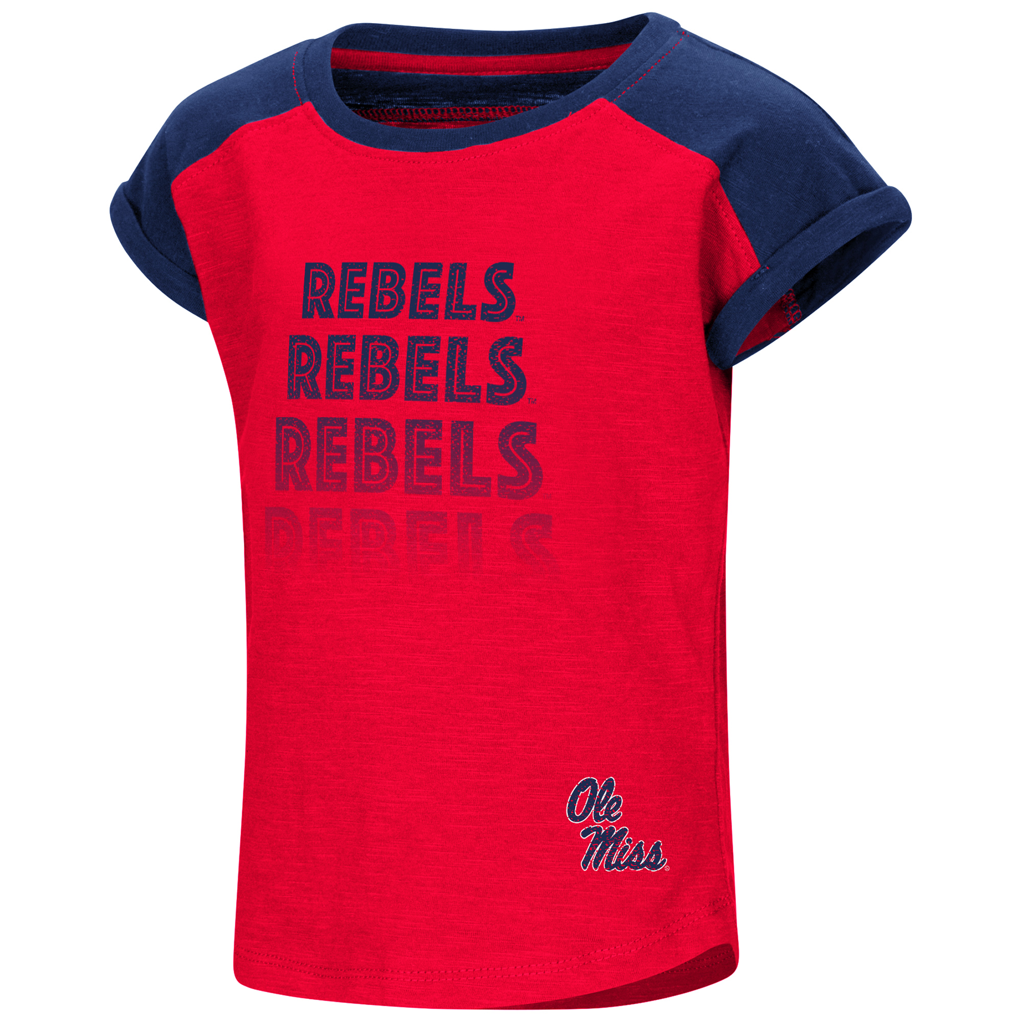 image of: Toddler Girls' Ole Miss Go Kart Cuffed Short Sleeve Tee Red