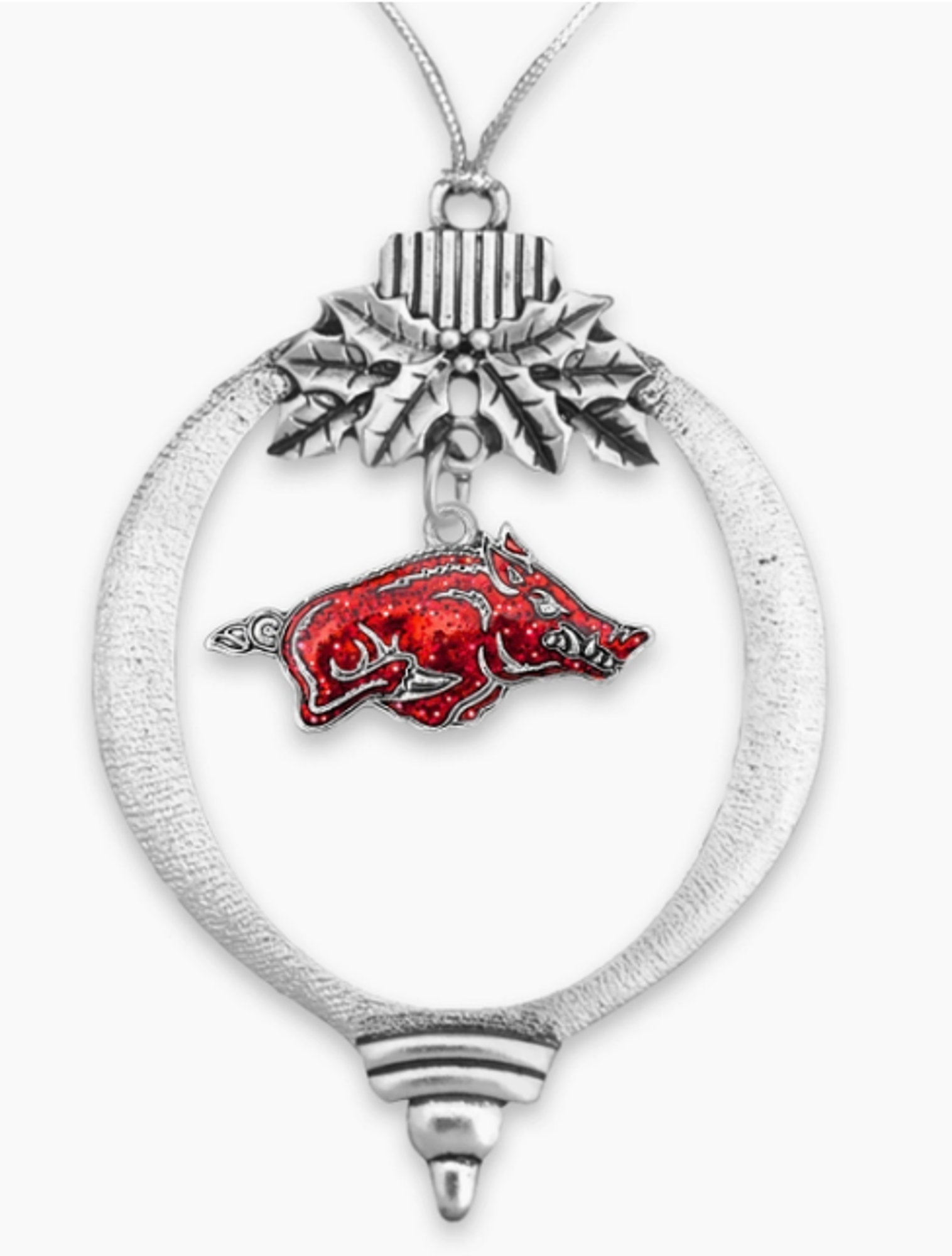 image of: Arkansas Razorbacks Glitter Charm Ornament