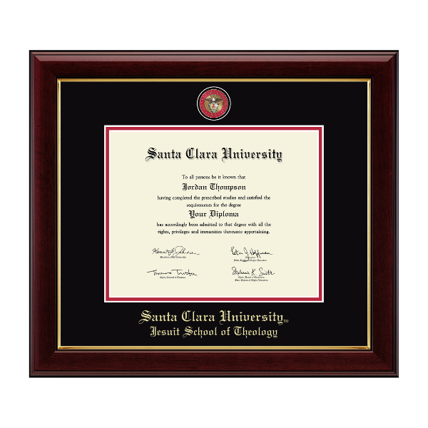 Santa Clara University 8in x 10in Masterpiece Medallion Jesuit School of Theology Diploma Frame; $199.98