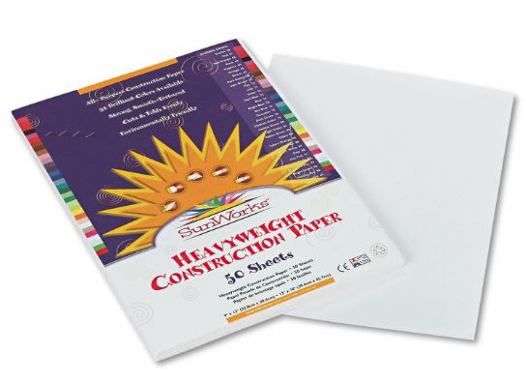 image of: SunWorks Construction Paper Bright White 9x12