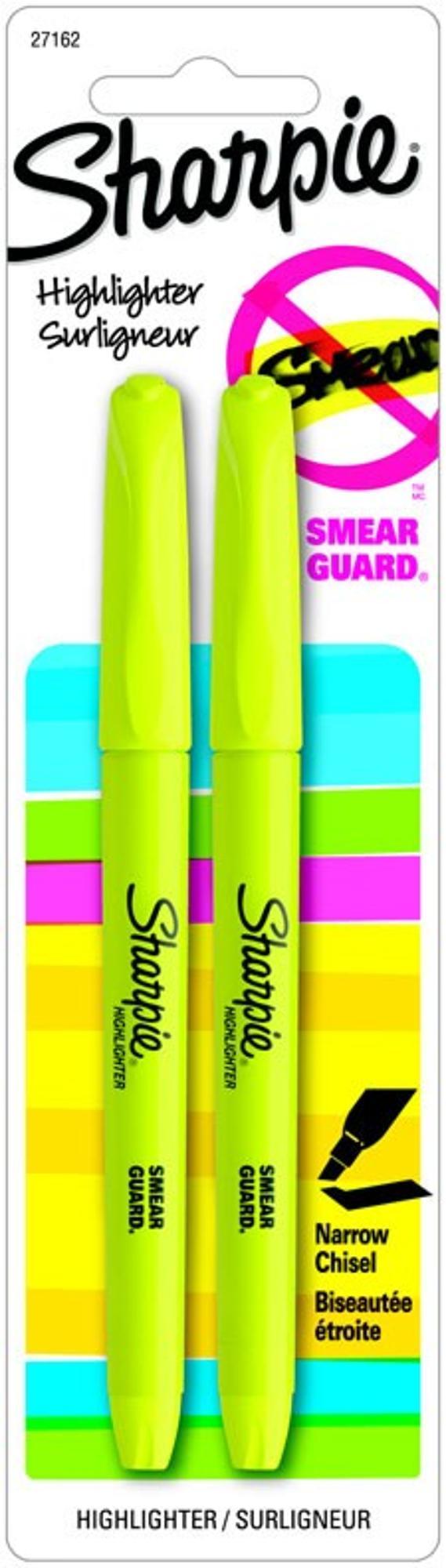 image of: HIGHLIGHTER POCKET 2 PK YELLOW