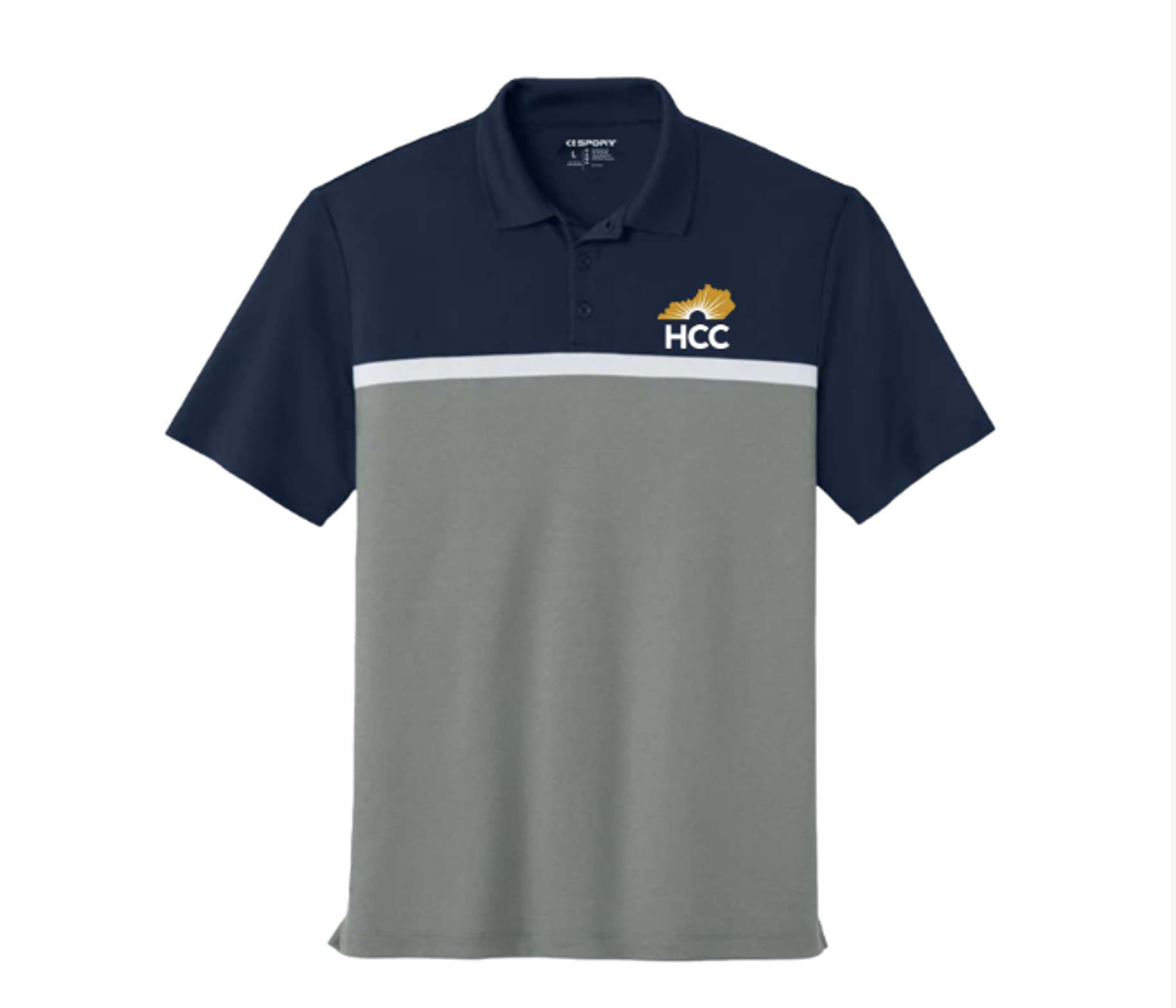 Product image 1 of 1 for KHCC SS STRIPE NVY GRY BLOCK POLO LOGO