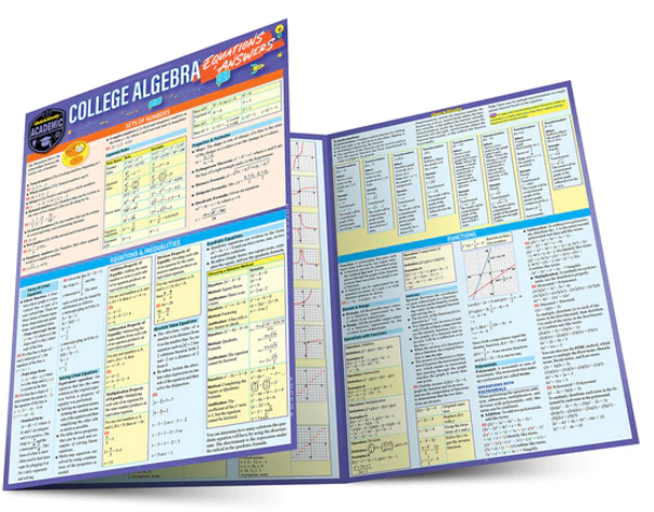 Cover image for COLLEGE ALGEBRA: EQUATIONS & ANSWERS LAMINATED STUDY GUIDE