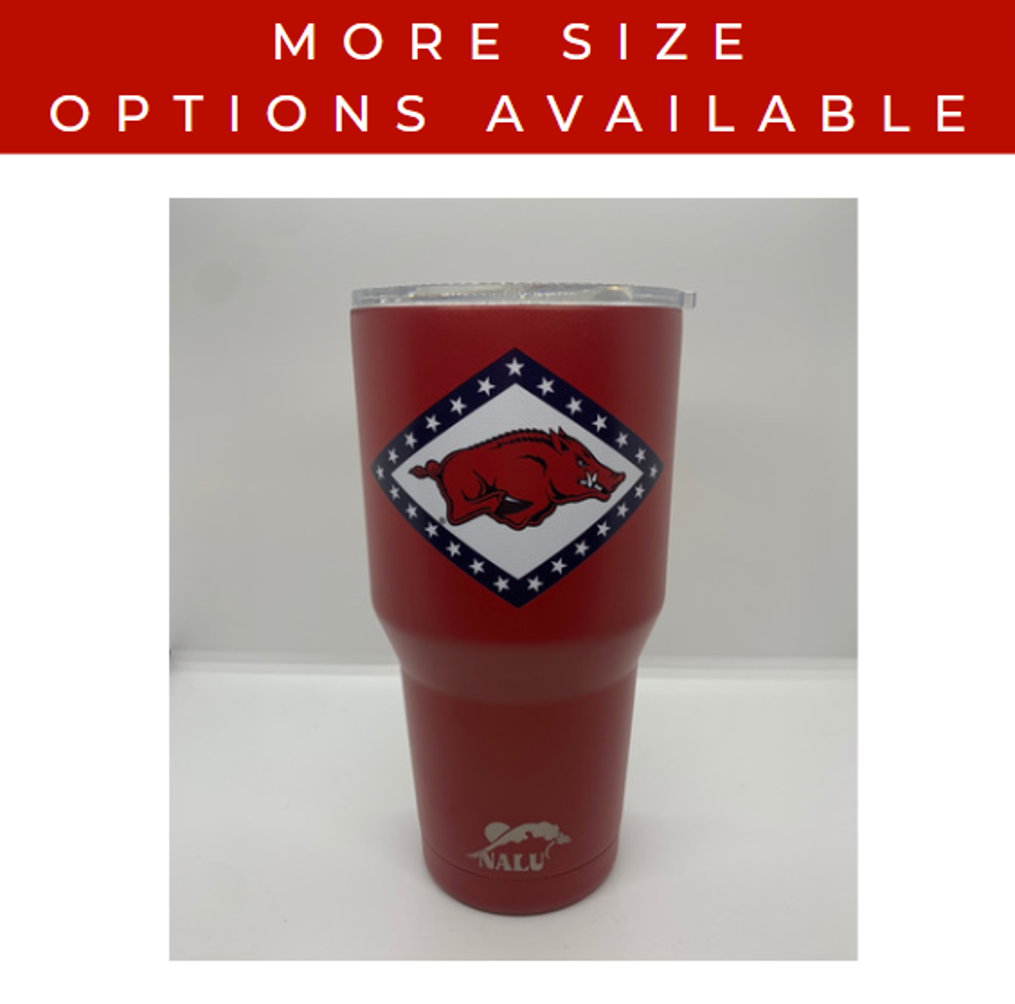 image of: Arkansas Razorbacks Running Hog State Flag Stainless Steel Tumbler - Red