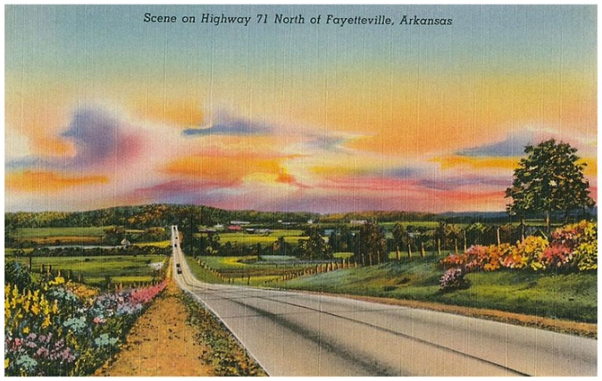 image of: Vintage Highway 71 Fayetteville Arkansas Magnet