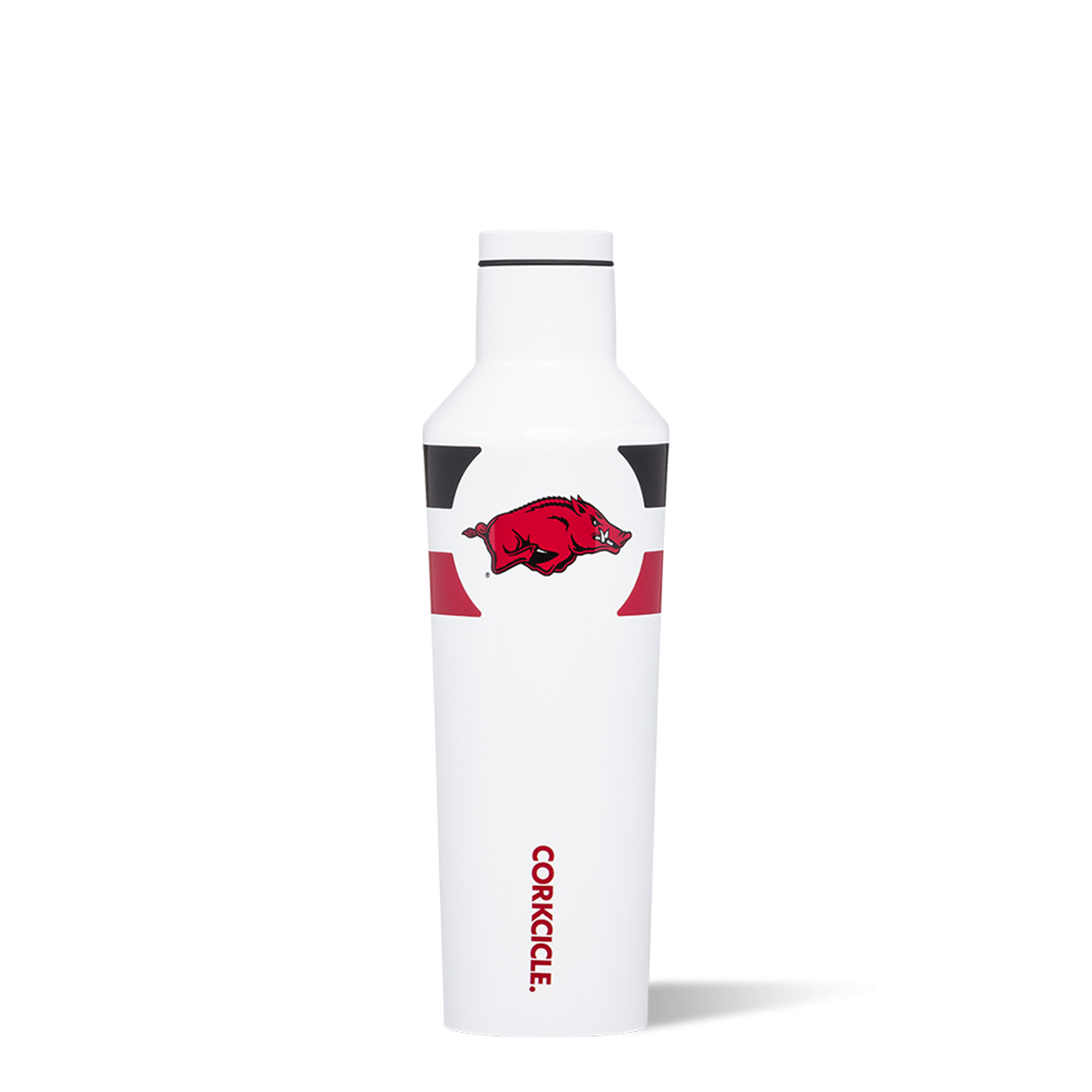 image of: Arkansas Razorbacks Corkcicle. 16oz Running Hog Canteen - White