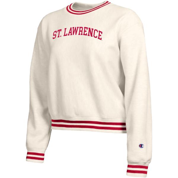 Champion Women's Reverse Weave Crew Sweatshirt with Stripes; $58.95